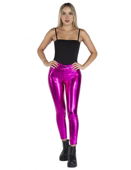 Jeans Skinny Eco Cuero Fucsia 3272-03