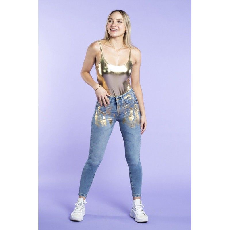 Jeans  Skinny  3356-00 foil dorado SARAH