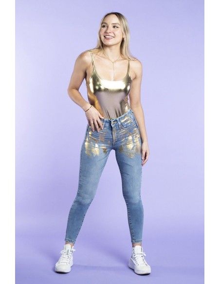 Jeans  Skinny  3356-00 foil dorado SARAH