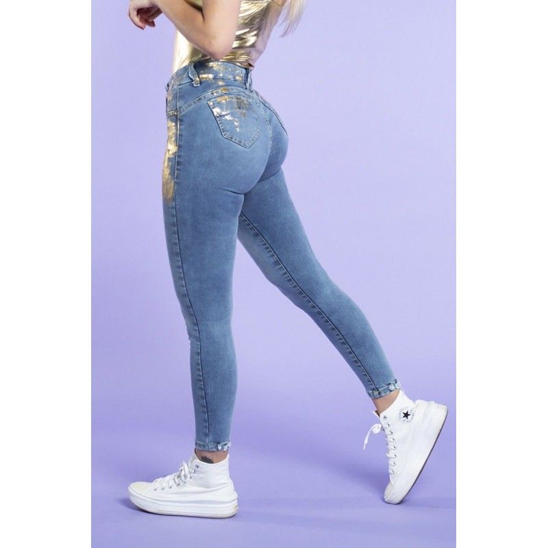 Jeans  Skinny  3356-00 foil dorado SARAH 2