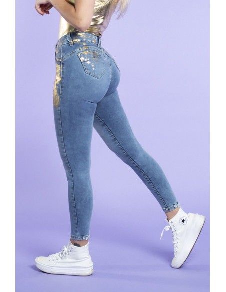 Jeans  Skinny  3356-00 foil dorado SARAH