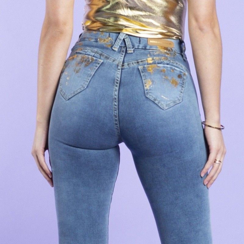 Jeans  Skinny  3356-00 foil dorado SARAH
