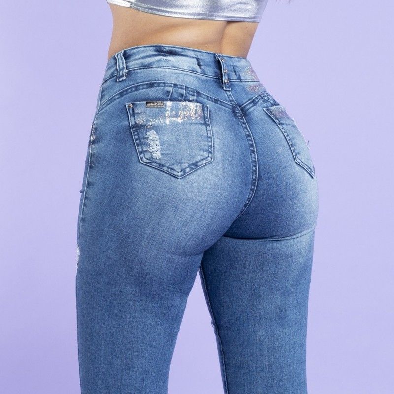 Jeans  Skinny  3356-01 Foil Plata