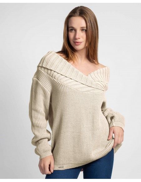 CHALECO CRUZADO BEIGE