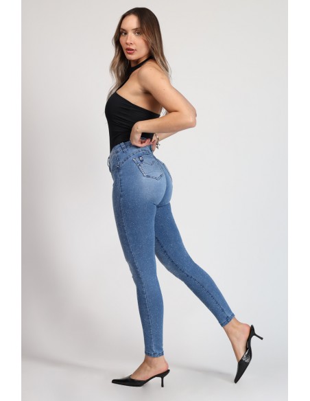Jeans Efecto Glitter Skinny 4010-90