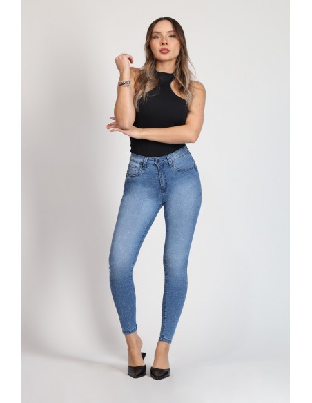 Jeans Efecto Glitter Skinny 4010-90
