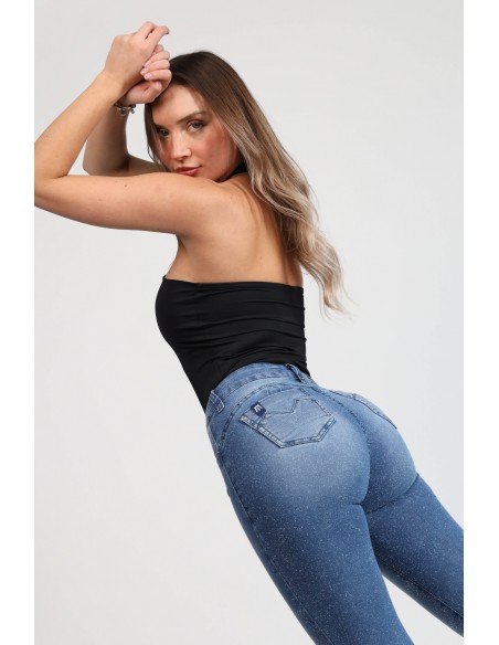 Jeans Efecto Glitter Skinny 4010-90