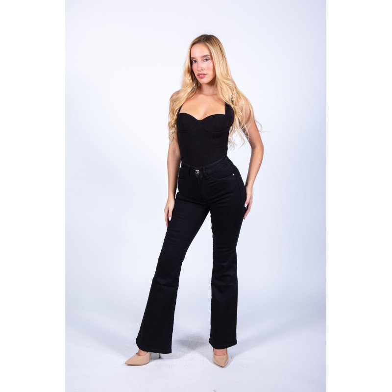 JEANS FLARE EFECTO FAJA 4355