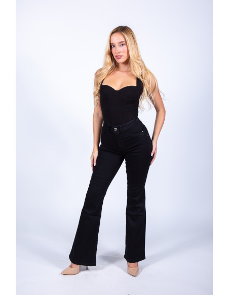 JEANS FLARE EFECTO FAJA 4355